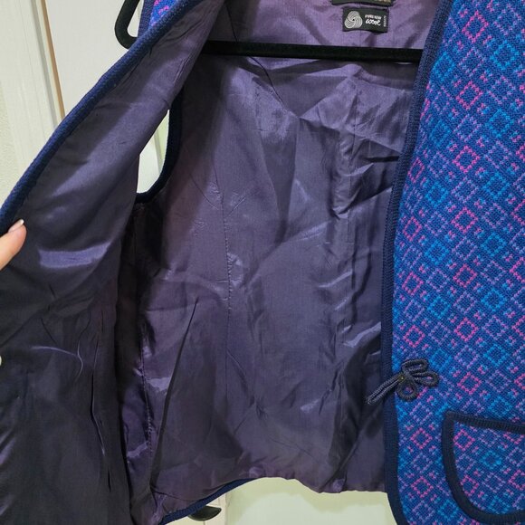 Mari Lwyd Vintage Sweater Vest Multicolor 100% Pure Virgin Wool - Picture 5 of 8